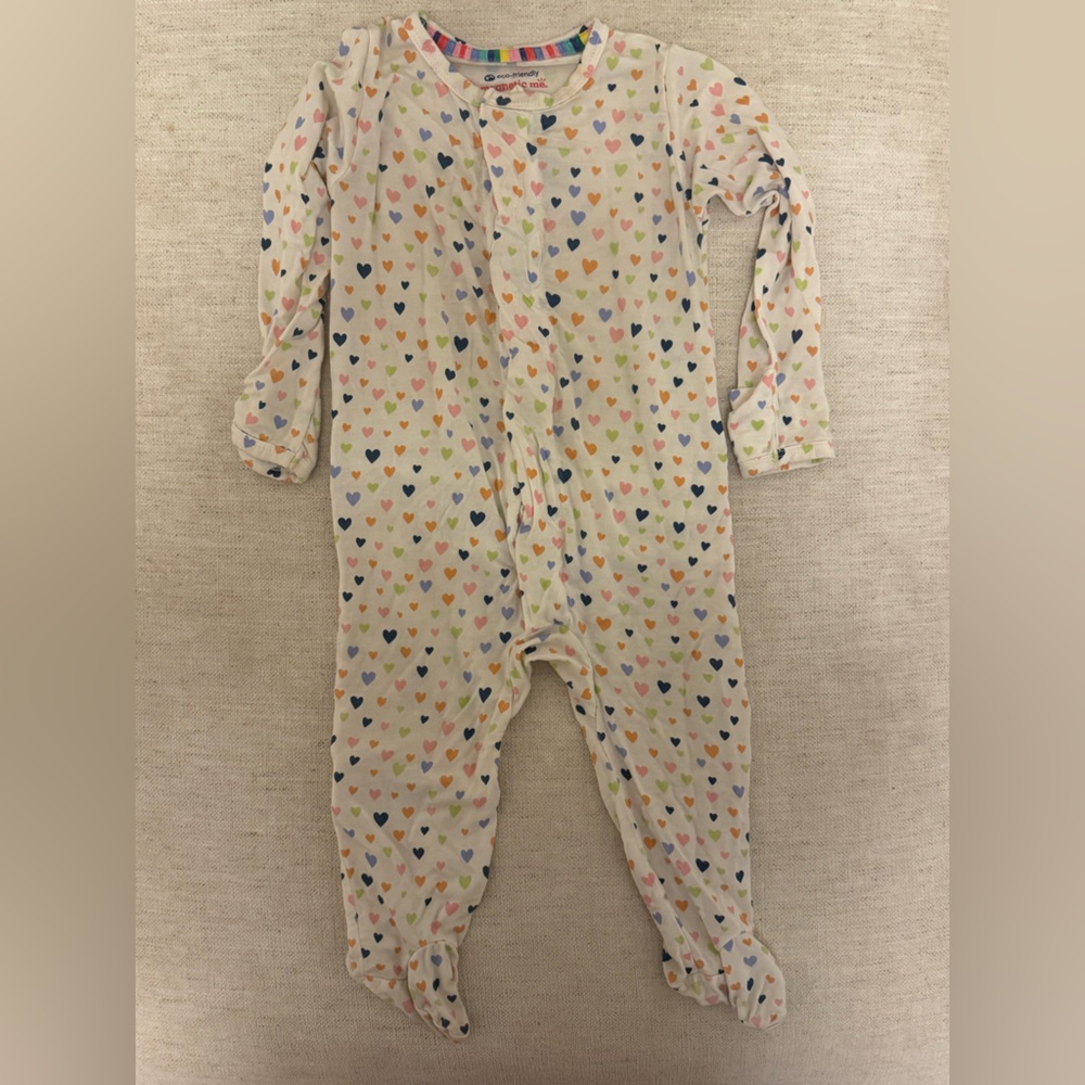Magnetic Me Modal Coverall Pajama, Heart Pattern, 3-6 Months